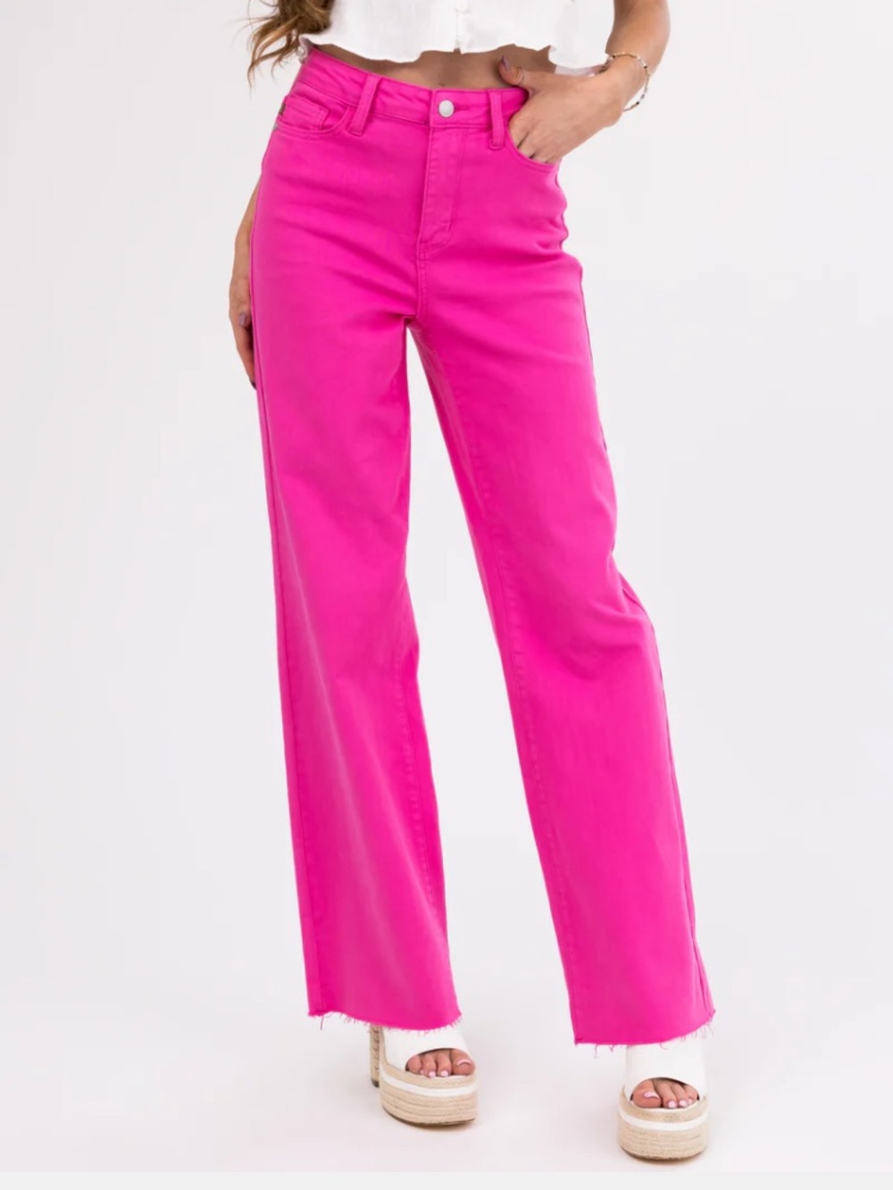 JUDY BLUE Magenta 90's Straight Leg Jeans